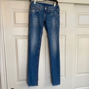 True Religion Blue Skinny Jeans with Classic Detailing